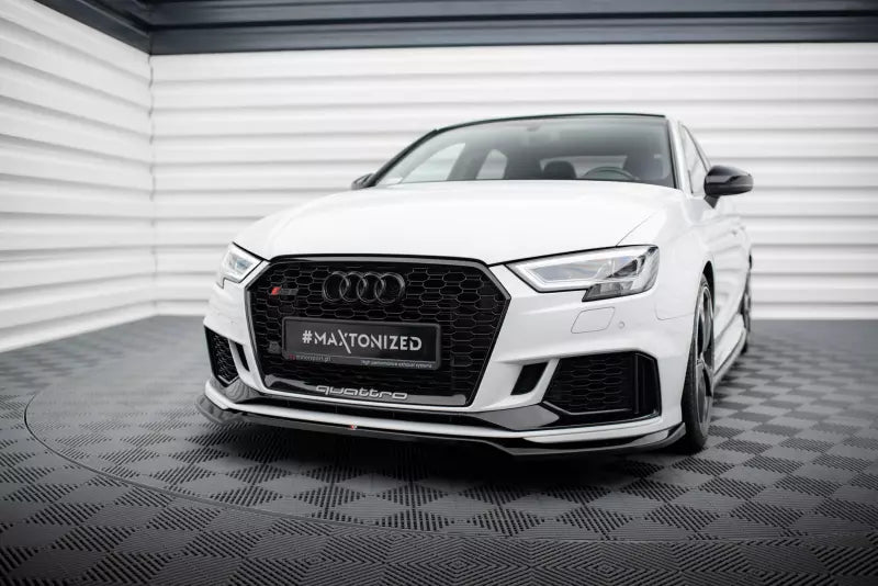 Maxton Design Frontlippe V.5 für Audi RS3 Limousine 8V Facelift Hochglanz schwarz – Ansicht 1