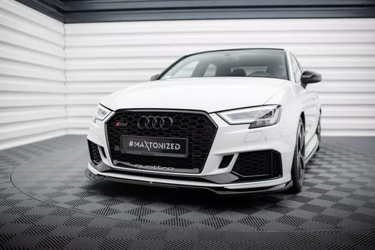 Maxton Design Frontlippe V.5 für Audi RS3 Limousine 8V Facelift Hochglanz schwarz – Ansicht 1
