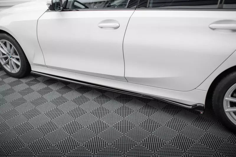 Maxton Design Seitenschweller (Paar) für BMW 3er Limousine / Touring G20 / G21 Facelift Hochglanz schwarz – Ansicht 3