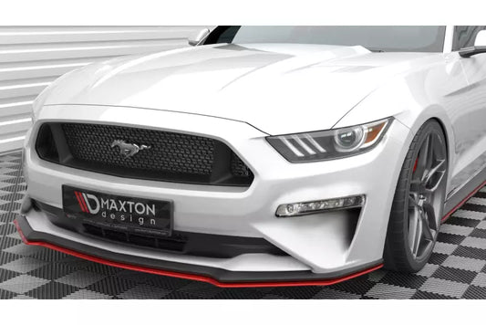 Maxton Design Frontlippe V.2 für Ford Mustang Mk6 Facelift Hochglanz schwarz – Ansicht 1