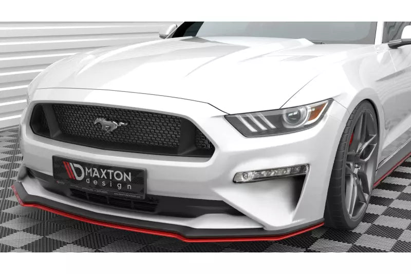 Maxton Design Frontlippe V.2 für Ford Mustang Mk6 Facelift Hochglanz schwarz – Ansicht 1
