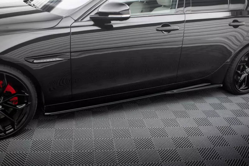 Maxton Design Seitenschweller (Paar) für Jaguar XE X760 Facelift Hochglanz schwarz – Ansicht 1