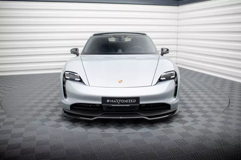 Maxton Design Frontlippe V.1 für Porsche Taycan / Taycan 4 / Taycan 4S / Taycan GTS Mk1 Hochglanz schwarz – Ansicht 2