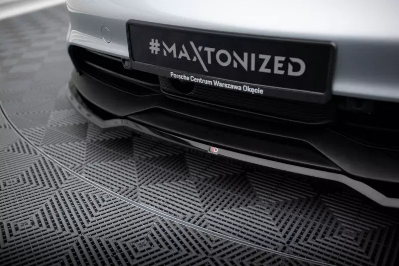 Maxton Design Frontlippe V.1 für Porsche Taycan / Taycan 4 / Taycan 4S / Taycan GTS Mk1 Hochglanz schwarz – Ansicht 3