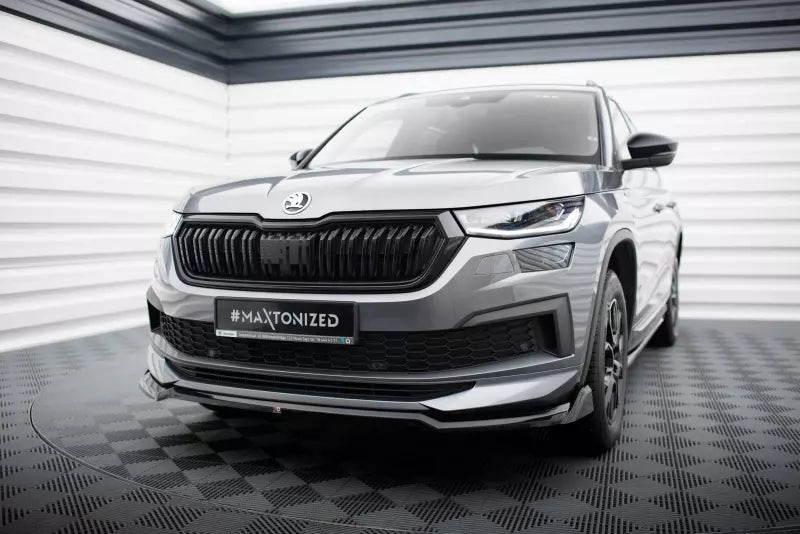 Maxton Design Frontlippe V.2 für Skoda Kodiaq Sportline Mk1 Facelift Hochglanz schwarz – Ansicht 1
