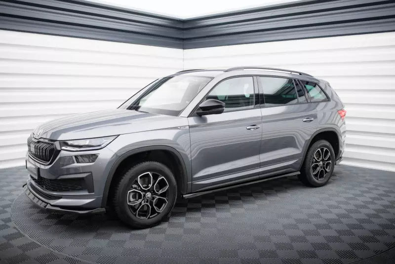Maxton Design Seitenschweller (Paar) für Skoda Kodiaq Sportline Mk1 Facelift Hochglanz schwarz – Ansicht 2