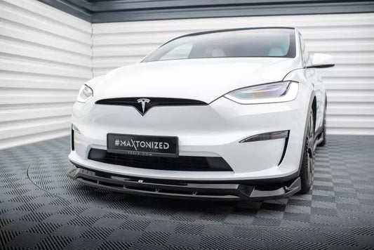 Maxton Design Frontlippe V.1 für Tesla Model X Mk1 Facelift Hochglanz schwarz – Ansicht 1