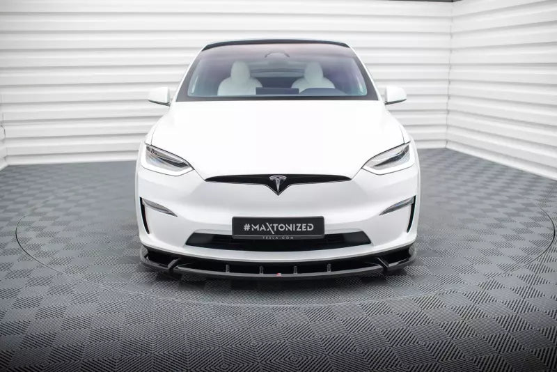 Maxton Design Frontlippe V.2 für Tesla Model X Mk1 Facelift Hochglanz schwarz – Ansicht 2