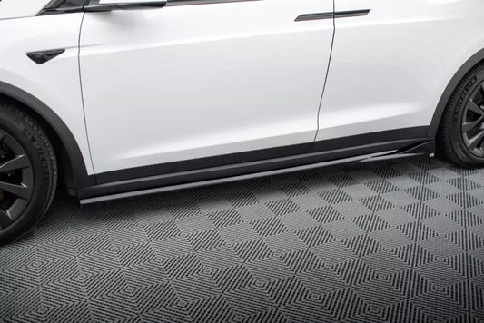 Maxton Design Seitenschweller (Paar) für Tesla Model X Mk1 Facelift Hochglanz schwarz – Ansicht 1