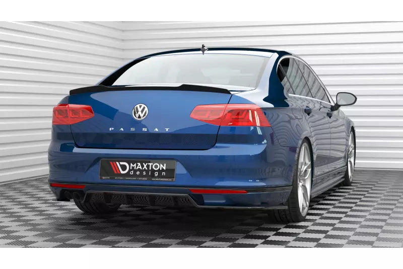 Maxton Design Heckspoiler Lippe für Volkswagen Passat Limousine R-Line Mk8 Hochglanz schwarz – Ansicht 1