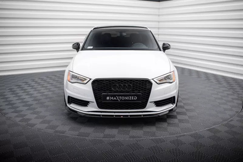 Maxton Design Frontlippe V.1 für Audi A3 Limousine 8V Hochglanz schwarz – Ansicht 2