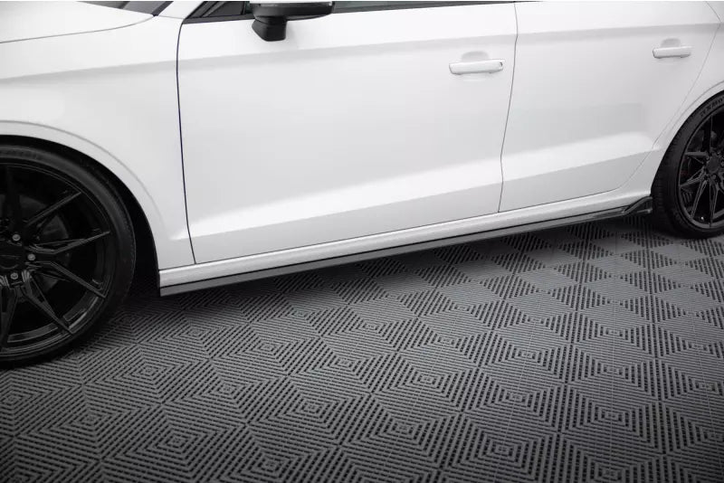 Maxton Design Seitenschweller (Paar) für Audi A3 Limousine 8V Hochglanz schwarz – Ansicht 1
