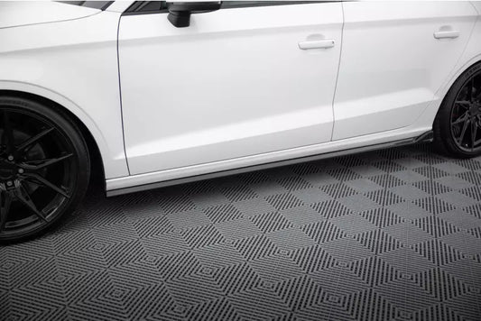 Maxton Design Seitenschweller (Paar) für Audi A3 Limousine 8V Hochglanz schwarz – Ansicht 1