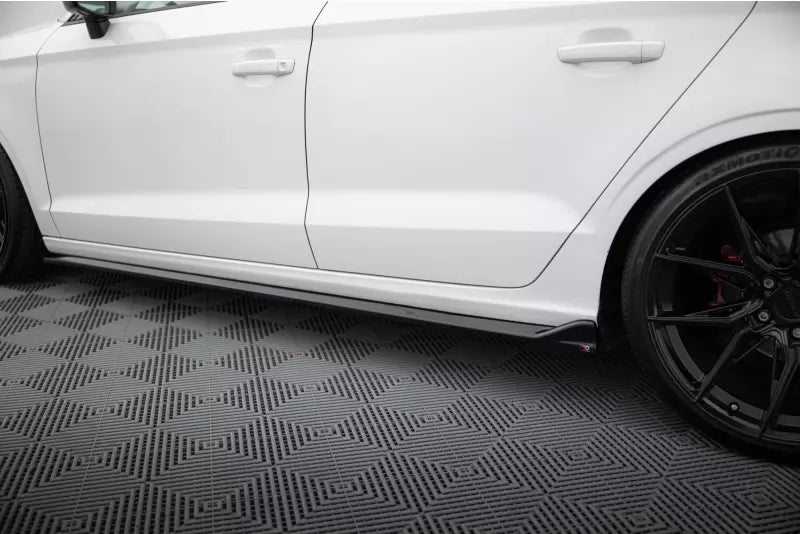 Maxton Design Seitenschweller (Paar) für Audi A3 Limousine 8V Hochglanz schwarz – Ansicht 3