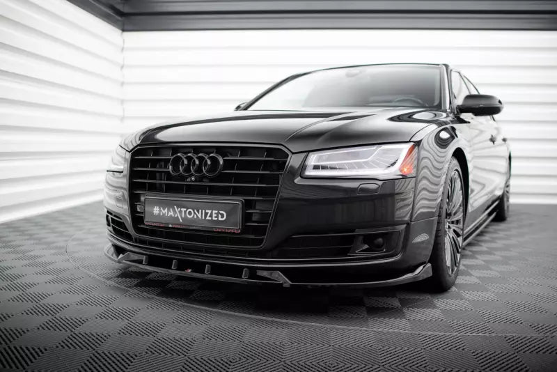 Maxton Design Frontlippe für Audi A8 D4 Facelift Hochglanz schwarz – Ansicht 1