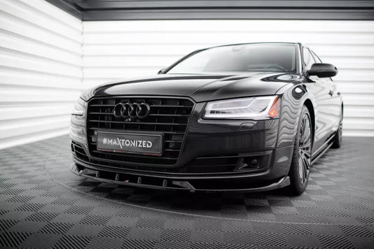 Maxton Design Frontlippe für Audi A8 D4 Facelift Hochglanz schwarz – Ansicht 1