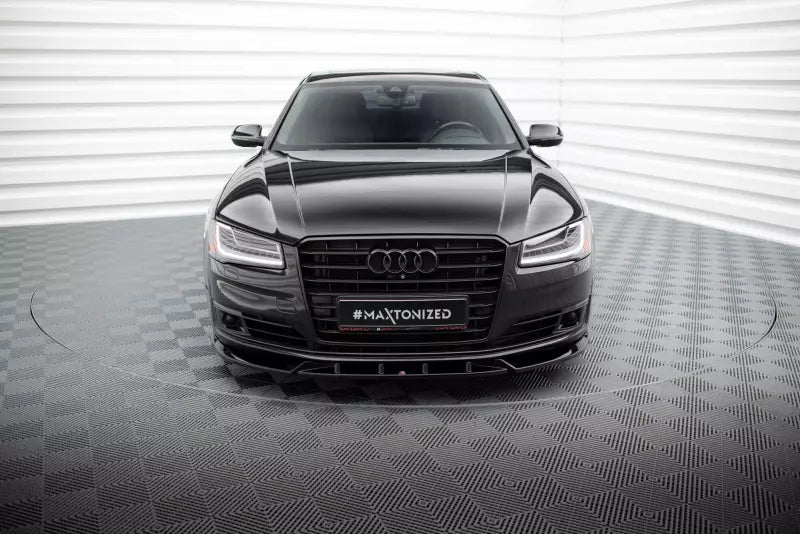Maxton Design Frontlippe für Audi A8 D4 Facelift Hochglanz schwarz – Ansicht 2