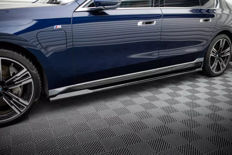 Maxton Design Seitenschweller (Paar) für BMW 750e M-Paket G70 Hochglanz schwarz – Ansicht 1