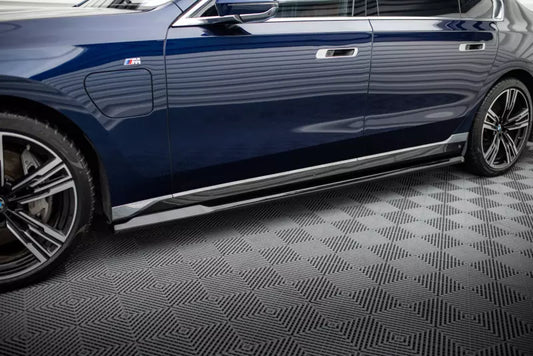 Maxton Design Seitenschweller (Paar) für BMW 750e M-Paket G70 Hochglanz schwarz – Ansicht 1