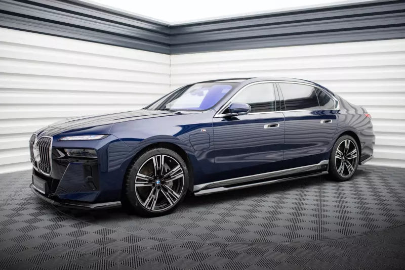 Maxton Design Seitenschweller (Paar) für BMW 750e M-Paket G70 Hochglanz schwarz – Ansicht 2