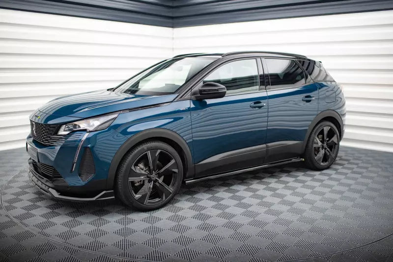 Maxton Design Seitenschweller (Paar) für Peugeot 3008 GT-Line Mk2 Facelift Hochglanz schwarz – Ansicht 2