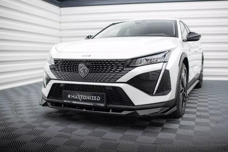 Maxton Design Frontlippe für Peugeot 408 Mk1 Hochglanz schwarz – Ansicht 1