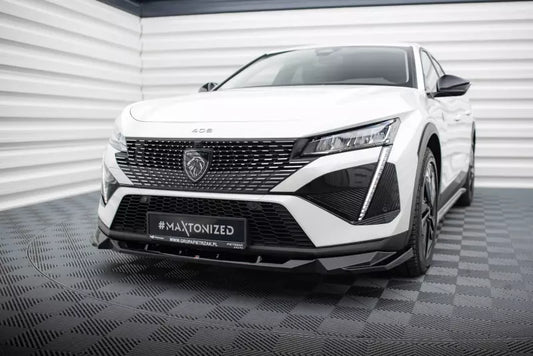 Maxton Design Frontlippe für Peugeot 408 Mk1 Hochglanz schwarz – Ansicht 1
