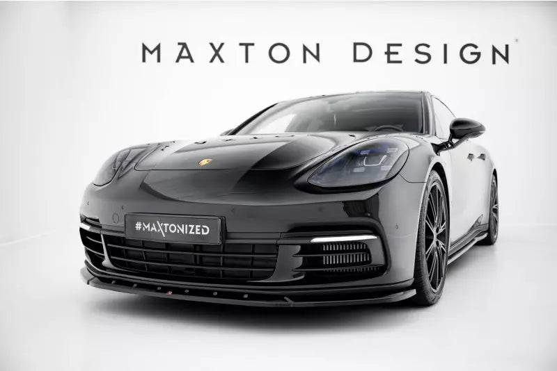 Maxton Design Frontlippe V.1 für Porsche Panamera E-Hybrid 971 Hochglanz schwarz – Ansicht 1