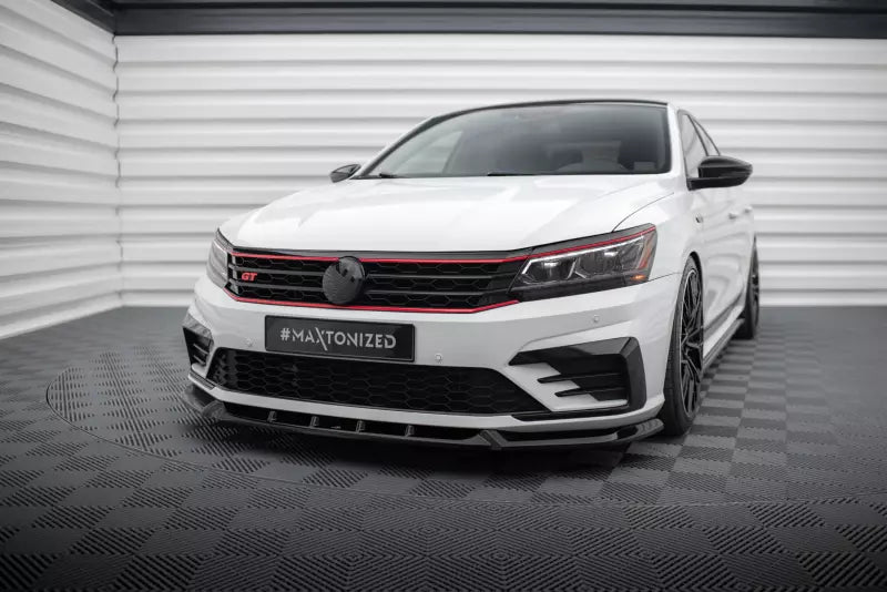 Maxton Design Frontlippe V.1 für Volkswagen Passat GT B8 Facelift USA Hochglanz schwarz – Ansicht 1