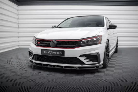 Maxton Design Frontlippe V.1 für Volkswagen Passat GT B8 Facelift USA Hochglanz schwarz – Ansicht 1
