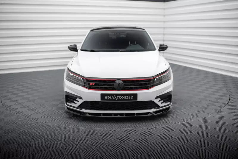 Maxton Design Frontlippe V.1 für Volkswagen Passat GT B8 Facelift USA Hochglanz schwarz – Ansicht 2