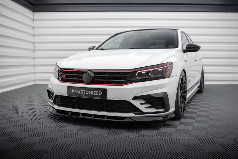 Maxton Design Frontlippe V.2 für Volkswagen Passat GT B8 Facelift USA Hochglanz schwarz – Ansicht 1