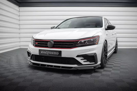 Maxton Design Frontlippe V.2 für Volkswagen Passat GT B8 Facelift USA Hochglanz schwarz – Ansicht 1