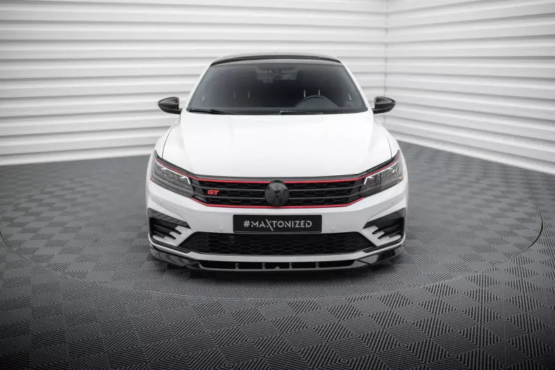 Maxton Design Frontlippe V.2 für Volkswagen Passat GT B8 Facelift USA Hochglanz schwarz – Ansicht 2