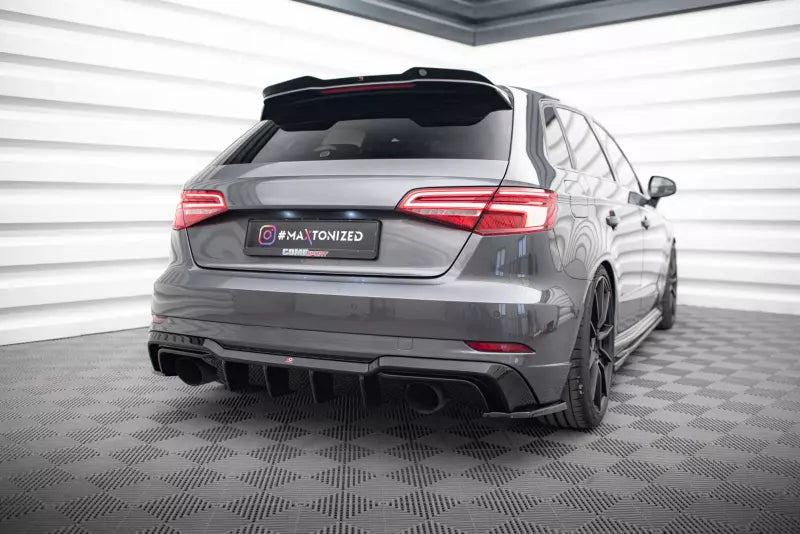 Maxton Design Heckdiffusor für Audi A3 S-Line Sportback 8V Facelift Hochglanz schwarz – Ansicht 1