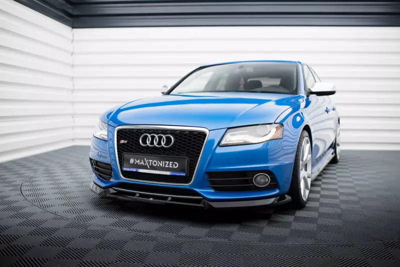 Maxton Design Frontlippe V.4 für Audi S4 / A4 S-Line B8 Hochglanz schwarz – Ansicht 1