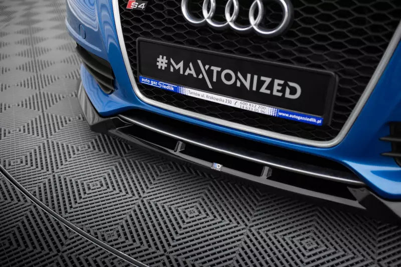 Maxton Design Frontlippe V.4 für Audi S4 / A4 S-Line B8 Hochglanz schwarz – Ansicht 3