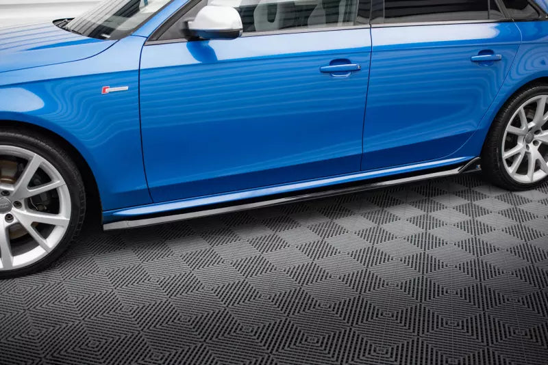Maxton Design Seitenschweller (Paar) für V.4 Audi A4 / A4 S-Line / S4 B8 Hochglanz schwarz – Ansicht 1