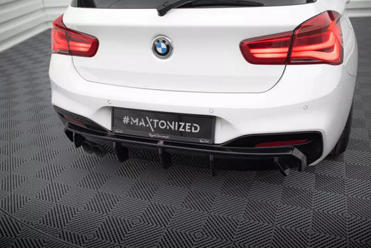 Maxton Design Heckdiffusor für BMW 1er M-Paket F20 Facelift Hochglanz schwarz – Ansicht 1