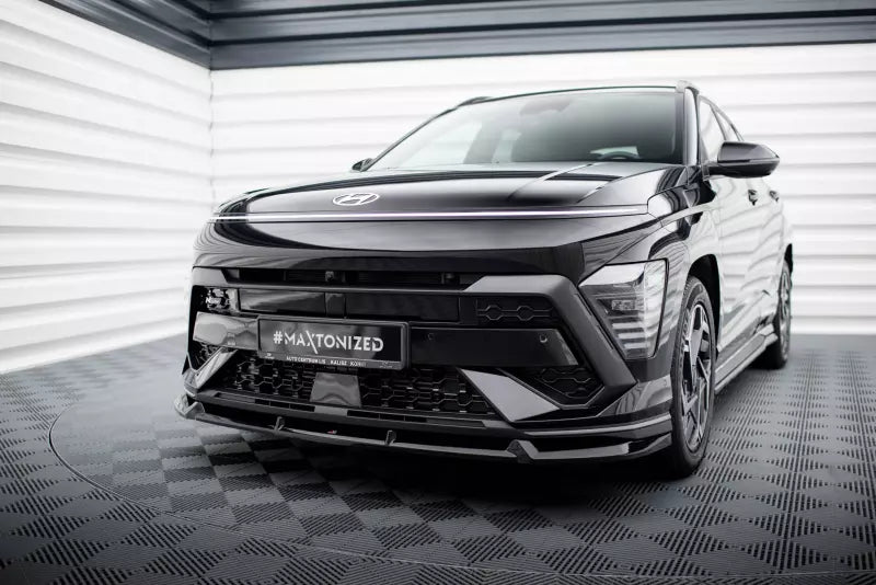 Maxton Design Frontlippe für Hyundai Kona N-Line Mk2 Hochglanz schwarz – Ansicht 1