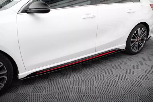 Maxton Design Street Pro Seitenschweller (Paar) für Kia Ceed GT Mk3 / Proceed Mk1 schwarz matt – Ansicht 1