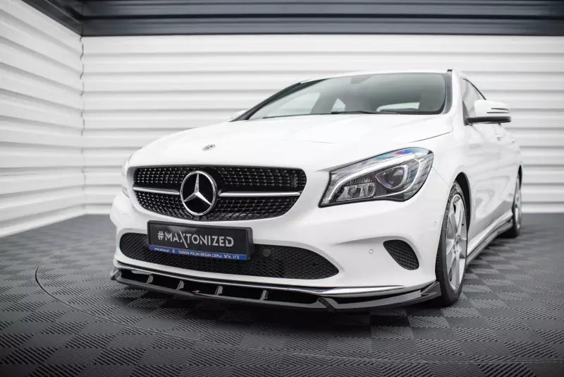 Maxton Design Frontlippe für Mercedes-Benz CLA C117 Facelift Hochglanz schwarz – Ansicht 1
