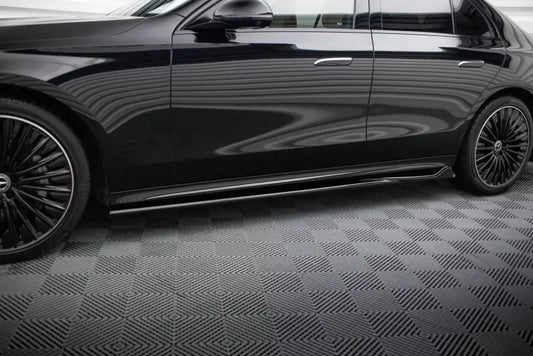 Maxton Design Seitenschweller (Paar) für Mercedes-Benz E AMG-Line W214 Hochglanz schwarz – Ansicht 1