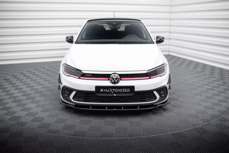 Maxton Design Frontlippe V.1 für Volkswagen Polo GTI Mk6 Facelift Hochglanz schwarz – Ansicht 2