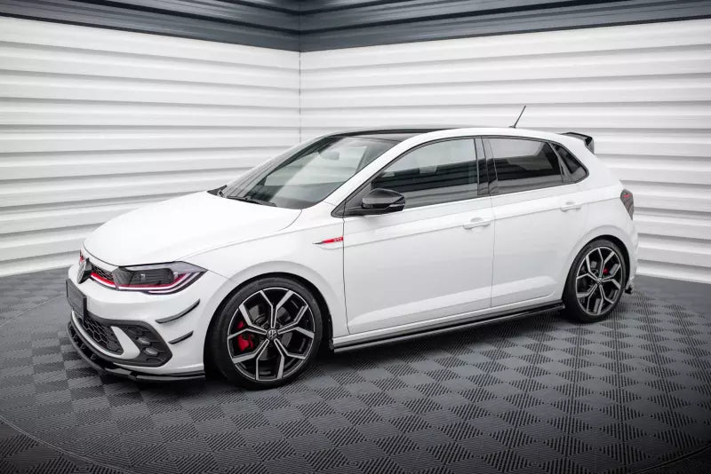 Maxton Design Seitenschweller (Paar) für VW Polo GTI Mk6 Facelift Hochglanz schwarz – Ansicht 2