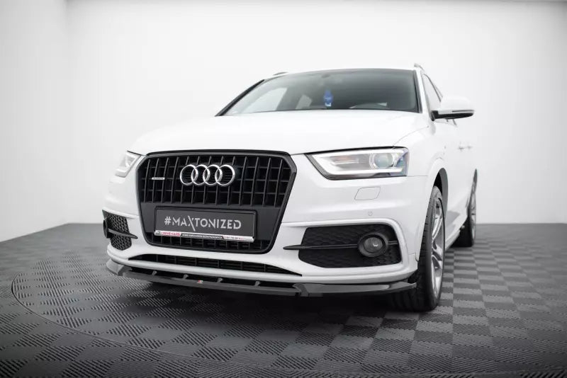Maxton Design Frontlippe V.1 für Audi Q3 S-line 8U Hochglanz schwarz – Ansicht 1
