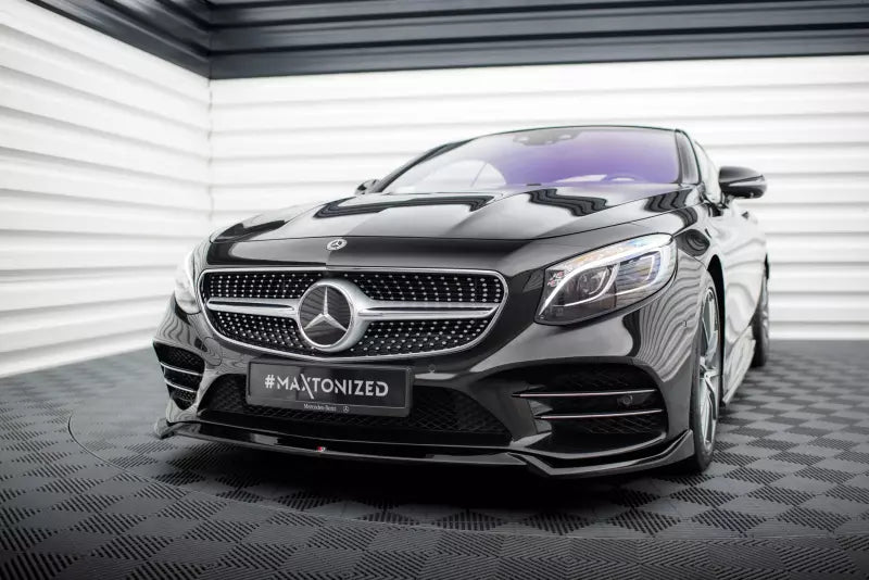 Maxton Design Frontlippe V.1 für Mercedes S Coupe AMG-Line C217 Facelift Hochglanz schwarz – Ansicht 1