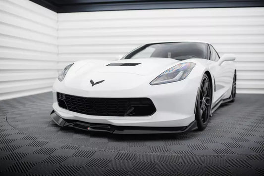 Maxton Design Frontlippe V.2 für Chevrolet Corvette C7 Hochglanz schwarz – Ansicht 1