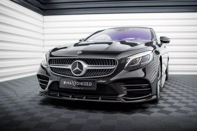 Maxton Design Frontlippe V.2 für Mercedes S Coupe AMG-Line C217 Facelift Hochglanz schwarz – Ansicht 1