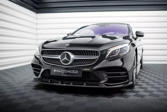 Maxton Design Frontlippe V.2 für Mercedes S Coupe AMG-Line C217 Facelift Hochglanz schwarz – Ansicht 1